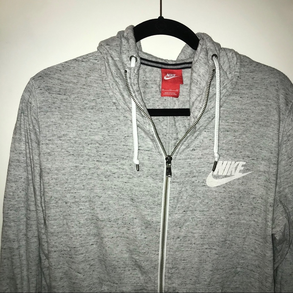 Gray Nike zip up hoodie